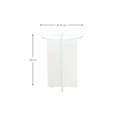 Tavolino Rotondo Con Piano In Vetro Iris*Pastill Discount