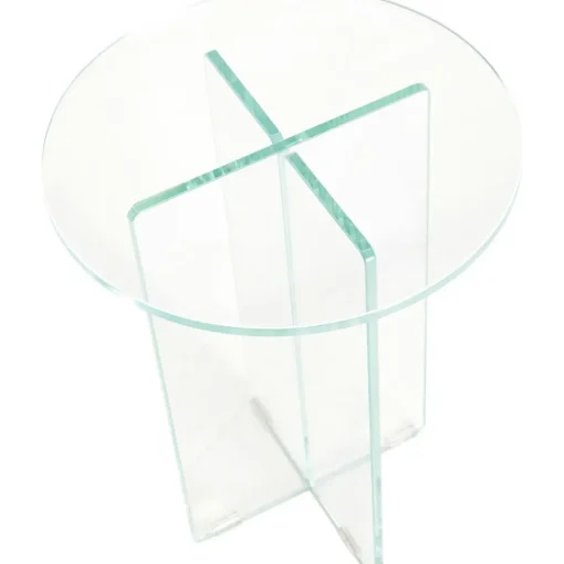 Tavolino Rotondo Con Piano In Vetro Iris*Pastill Discount