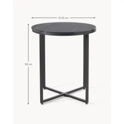 Tavolino Rotondo Con Piano In Vetro Effetto Marmo Antigua*Westwing Collection Discount