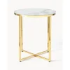 Tavolino Rotondo Con Piano In Vetro Effetto Marmo Antigua*Westwing Collection Online