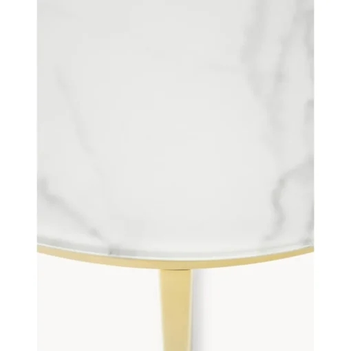 Tavolino Rotondo Con Piano In Vetro Effetto Marmo Antigua*Westwing Collection Online