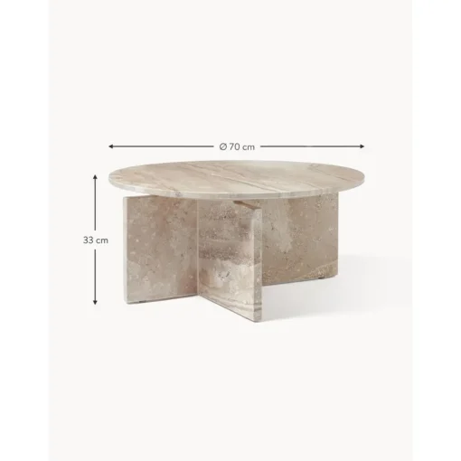 Tavolino Rotondo Da Salotto In Travertino Marisa*Westwing Collection Outlet