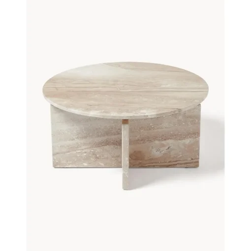 Tavolino Rotondo Da Salotto In Travertino Marisa*Westwing Collection Outlet