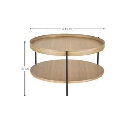 Tavolino Rotondo Da Salotto In Legno Renee*Westwing Collection Outlet