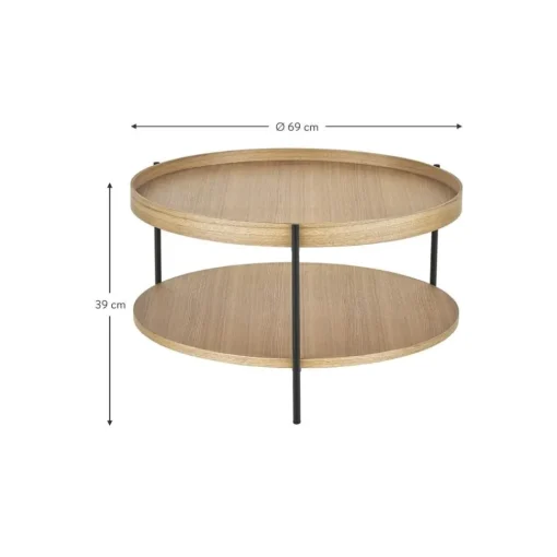 Tavolino Rotondo Da Salotto In Legno Renee*Westwing Collection Outlet