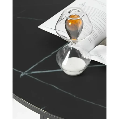 Tavolino Rotondo Da Salotto Con Piano In Vetro Effetto Marmo Antigua*Westwing Collection Online