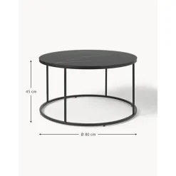 Tavolino Rotondo Da Salotto Con Piano In Vetro Effetto Marmo Antigua*Westwing Collection Online