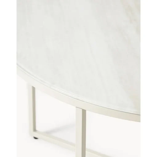 Tavolino Rotondo Da Salotto Con Piano In Vetro Effetto Marmo Antigua*Westwing Collection Sale