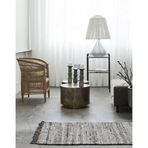 Tavolino Rotondo Da Salotto Con Finitura Anticata Rota*House Doctor Fashion