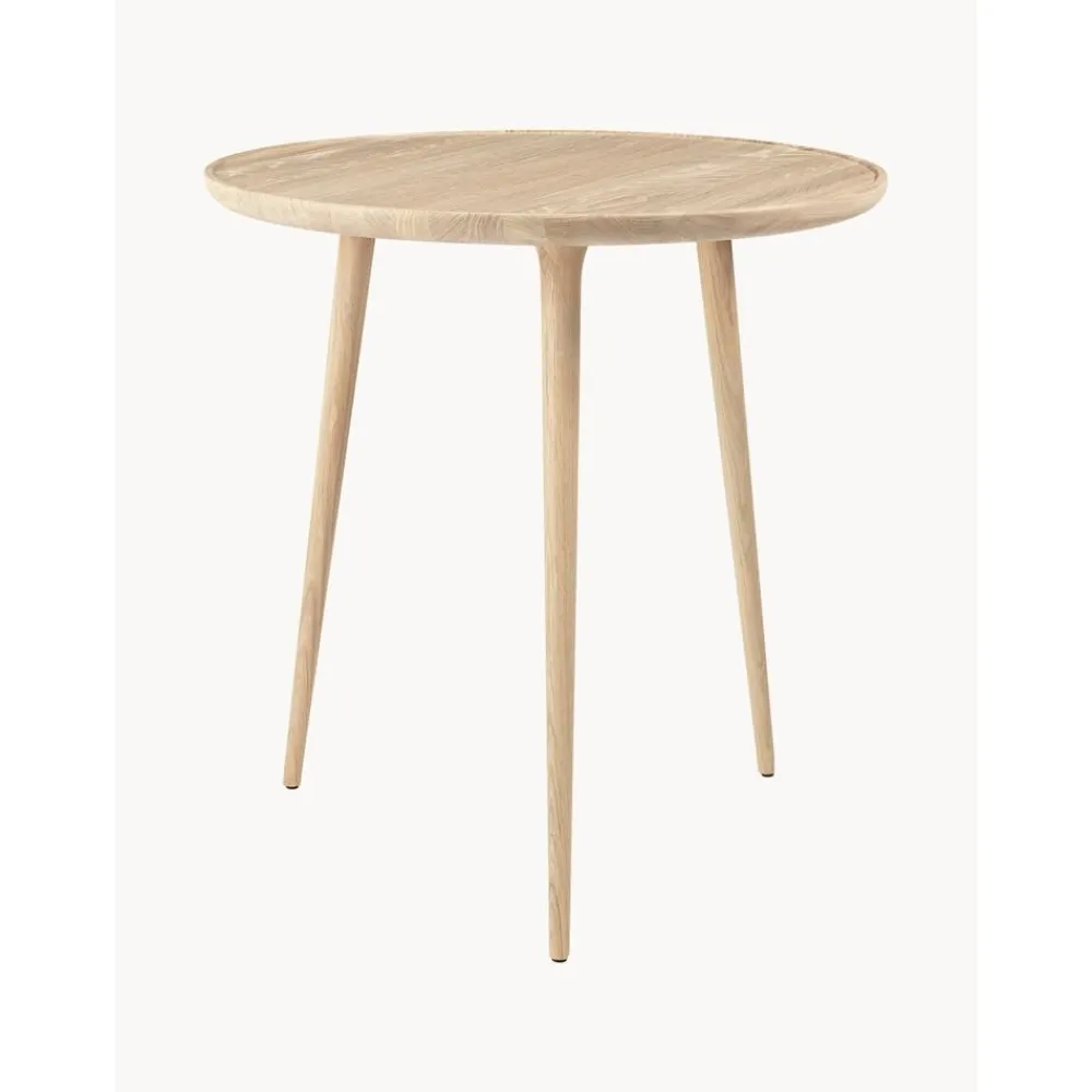 Tavolino Rotondo In Legno Di Quercia Accent, Fatto A Mano*Mater Outlet