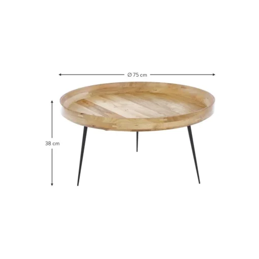 Tavolino Rotondo In Legno Di Mango Bowl*Mater Clearance