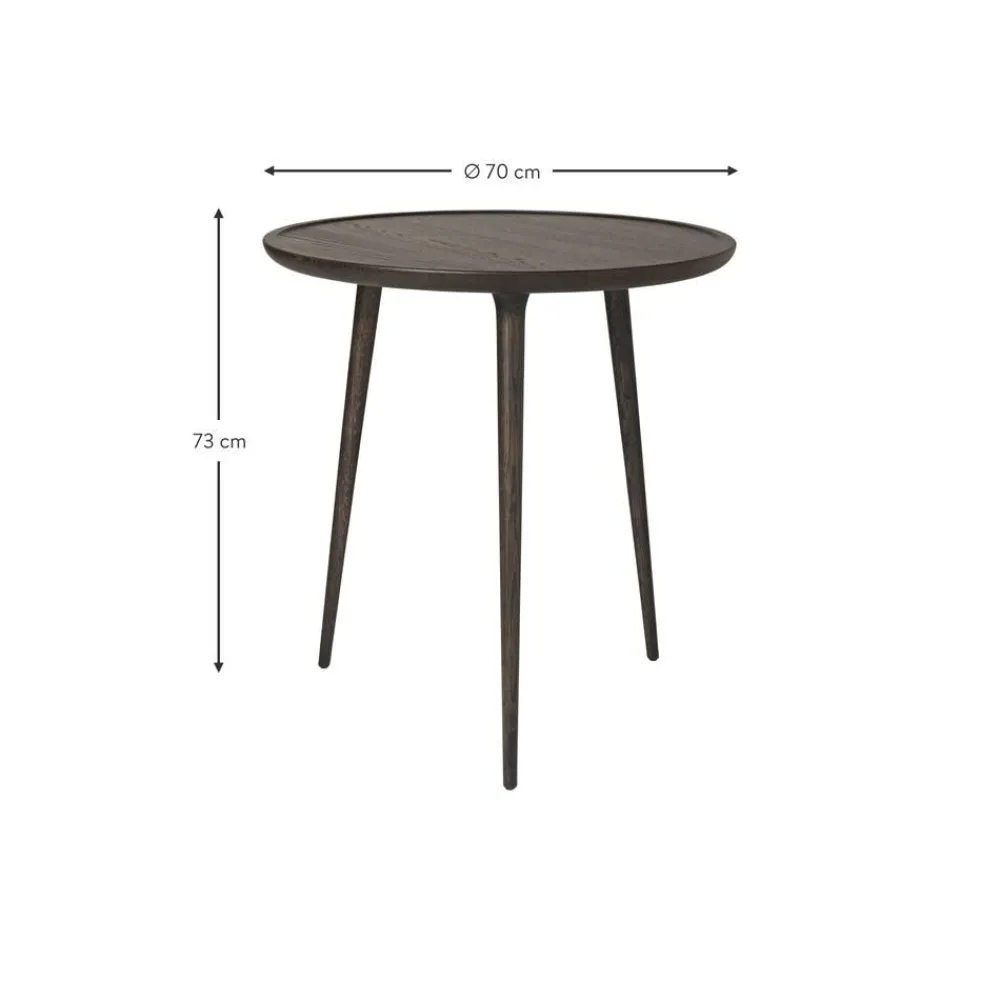 Tavolino Rotondo In Legno Di Quercia Accent, Fatto A Mano*Mater Discount