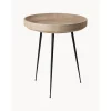 Tavolino Rotondo In Legno Di Quercia Bowl, Fatto A Mano*Mater Fashion