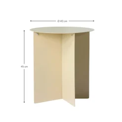 Tavolino Rotondo In Metallo Color Crema Dinga*HKliving Best