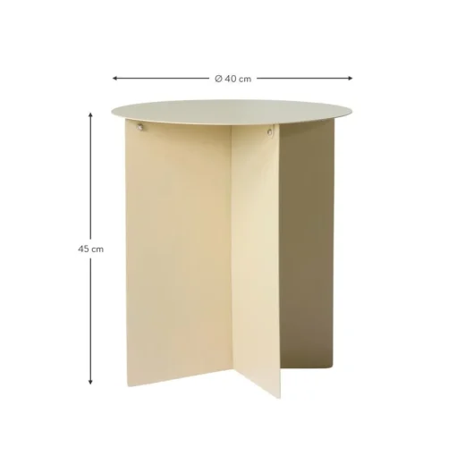 Tavolino Rotondo In Metallo Color Crema Dinga*HKliving Best