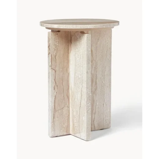Tavolino Rotondo In Travertino Marisa*Westwing Collection Discount