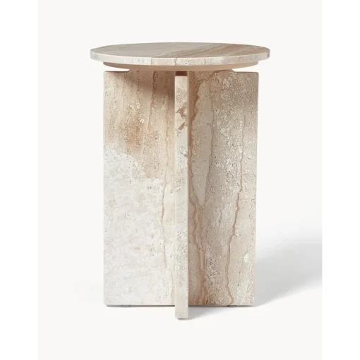 Tavolino Rotondo In Travertino Marisa*Westwing Collection Discount