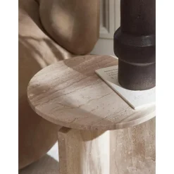 Tavolino Rotondo In Travertino Marisa*Westwing Collection Discount