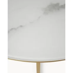 Tavolino Rotondo Xl Da Salotto Con Piano In Vetro Effetto Marmo Antigua*Westwing Collection Online