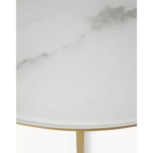 Tavolino Rotondo Xl Da Salotto Con Piano In Vetro Effetto Marmo Antigua*Westwing Collection Online