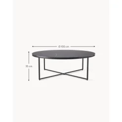 Tavolino Rotondo Xl Da Salotto Con Piano In Vetro Effetto Marmo Antigua*Westwing Collection Discount