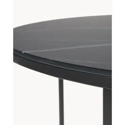 Tavolino Rotondo Xl Da Salotto Con Piano In Vetro Effetto Marmo Antigua*Westwing Collection Discount