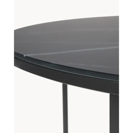 Tavolino Rotondo Xl Da Salotto Con Piano In Vetro Effetto Marmo Antigua*Westwing Collection Discount