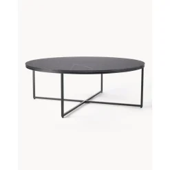 Tavolino Rotondo Xl Da Salotto Con Piano In Vetro Effetto Marmo Antigua*Westwing Collection Discount