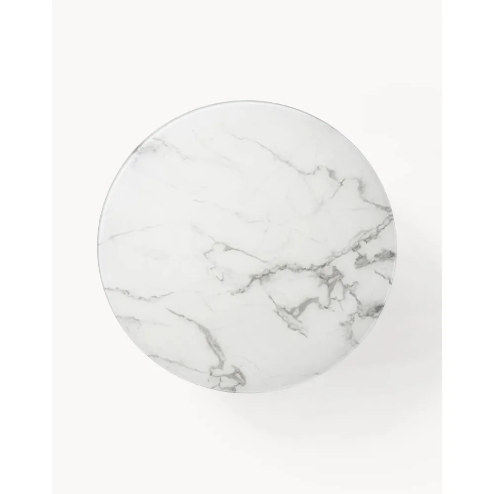 Tavolino Rotondo Xl Da Salotto Con Piano In Vetro Effetto Marmo Antigua*Westwing Collection Clearance