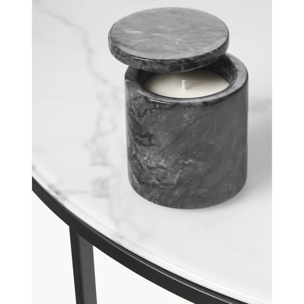 Tavolino Rotondo Xl Da Salotto Con Piano In Vetro Effetto Marmo Antigua*Westwing Collection Clearance