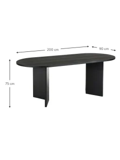 Tavolo Da Pranzo Ovale In Legno Toni, 200X90 Cm