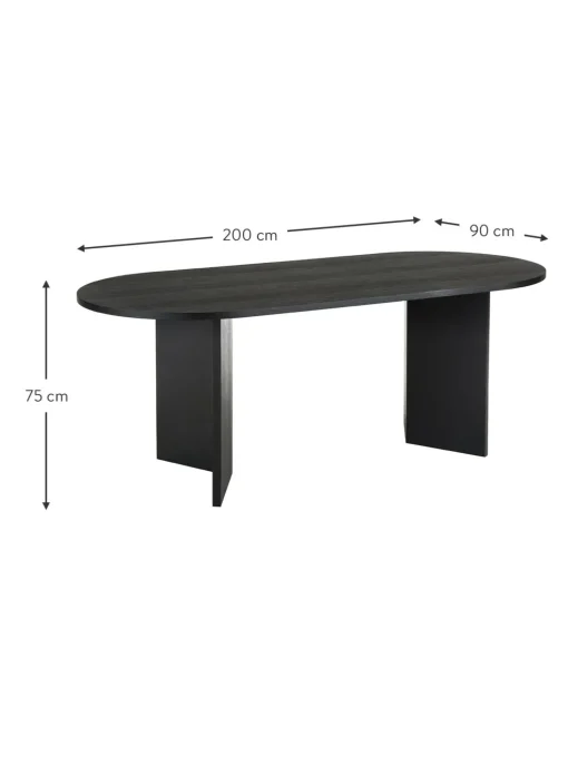 Tavolo Da Pranzo Ovale In Legno Toni, 200X90 Cm