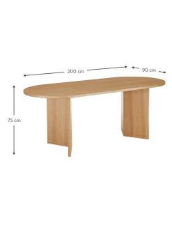 Tavolo Da Pranzo Ovale In Legno Toni, 200X90 Cm