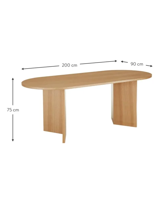 Tavolo Da Pranzo Ovale In Legno Toni, 200X90 Cm