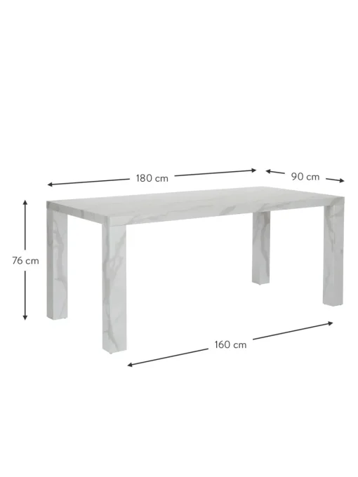 Tavolo Effetto Marmo Carl, 180 X 90 Cm