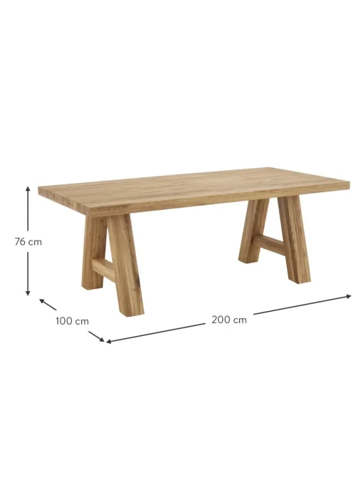 Tavolo In Legno Di Quercia Ashton, In Verie Misure