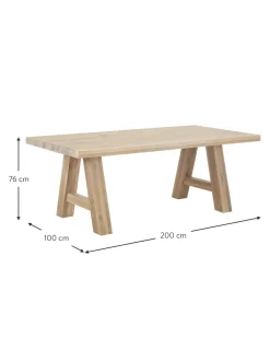 Tavolo In Legno Di Quercia Ashton, In Verie Misure