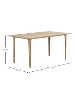 Tavolo In Legno Di Quercia Archie, In Varie Misure