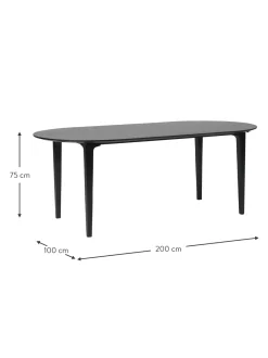 Tavolo Ovale In Legno Massiccio Di Mango, 200 X 100 Cm Archie