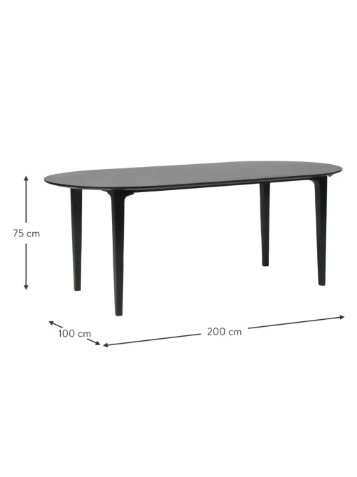 Tavolo Ovale In Legno Massiccio Di Mango, 200 X 100 Cm Archie