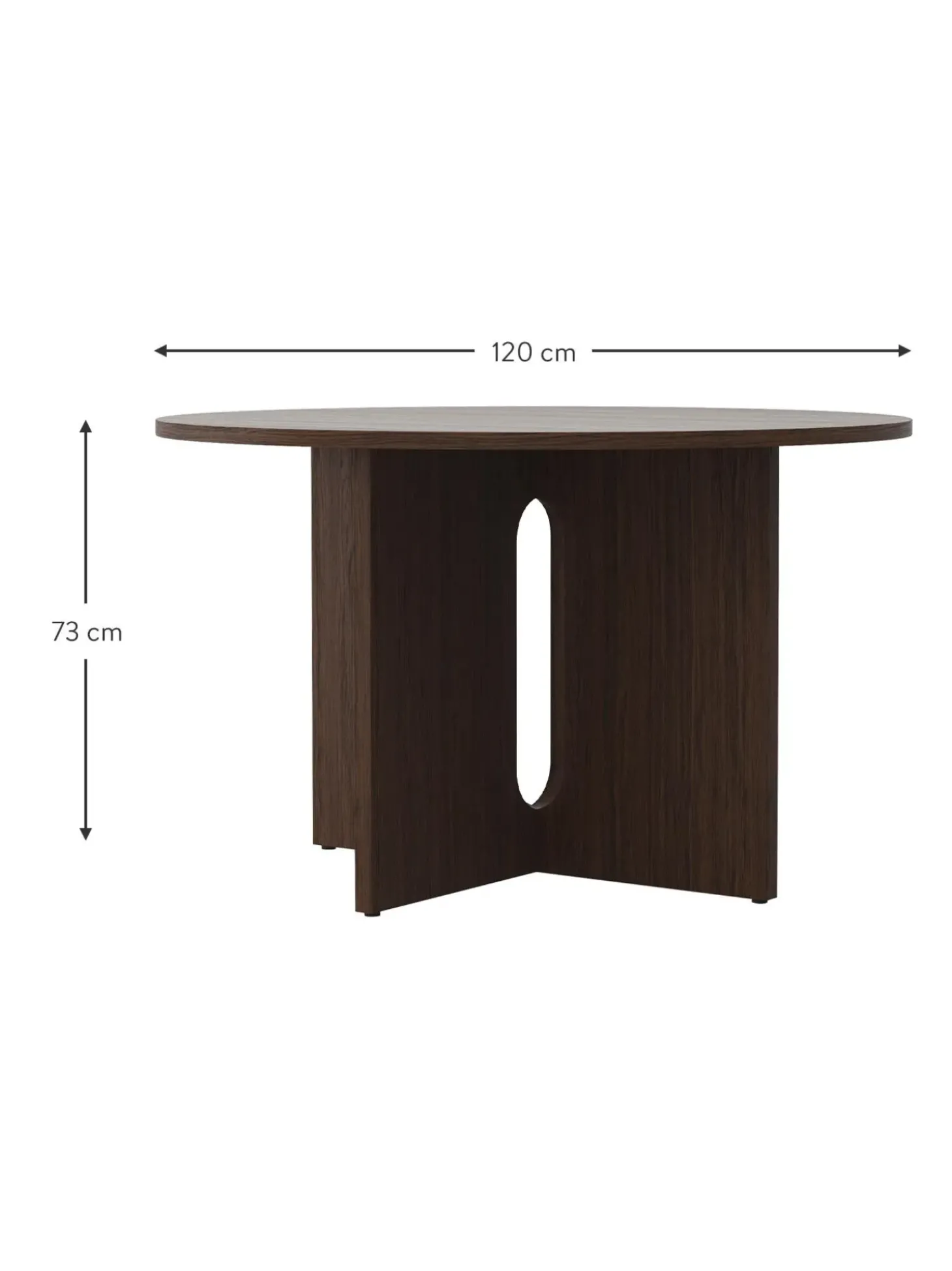 Tavolo Rotondo Con Finitura In Legno Di Quercia Scuro Androgyne, Diverse Misure