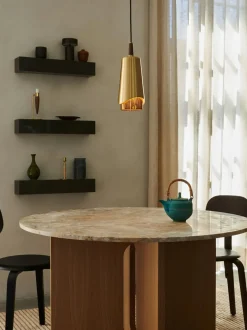 Tavolo Rotondo Con Piano In Arenaria Androgyne, O 120 Cm