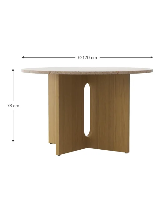 Tavolo Rotondo Con Piano In Arenaria Androgyne, O 120 Cm