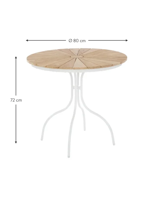 Tavolo Rotondo Da Balcone Con Piano In Legno Di Teak Hard & Ellen
