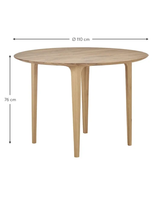 Tavolo Rotondo In Legno Di Quercia Archie, O 110 Cm