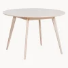 Tavolo Rotondo In Legno Di Quercia Bianco Lavato Yumi O 115 Cm