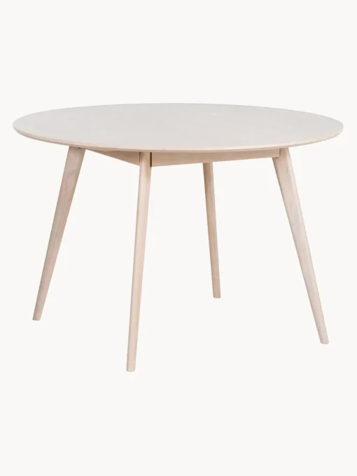 Tavolo Rotondo In Legno Di Quercia Bianco Lavato Yumi O 115 Cm