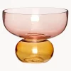 Vaso Di Design In Vetro Soffiato Rosa/Ambrato Show
