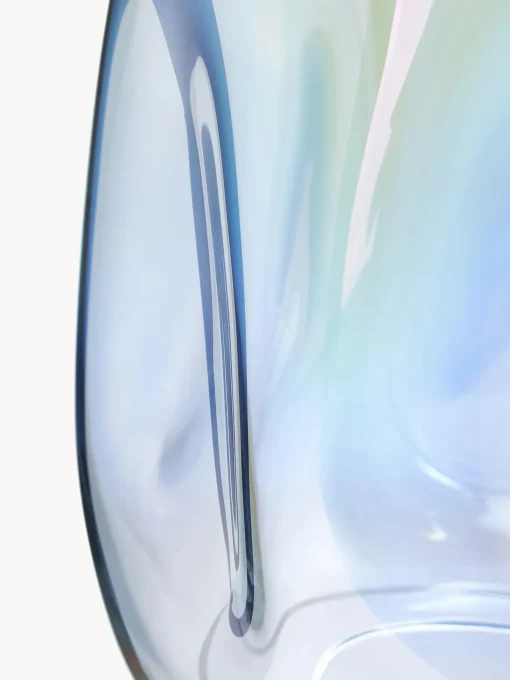 Vaso Grande In Vetro Soffiato Iridescente Rainbow