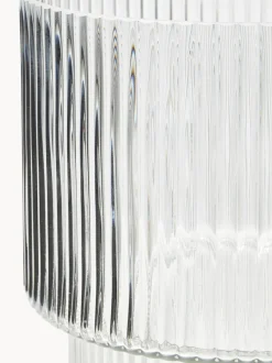 Vaso In Vetro Con Superficie Rigata Lija
